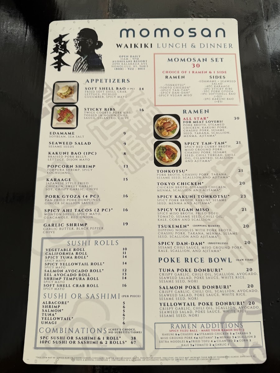 Momosan Waikiki Menu - Image 4