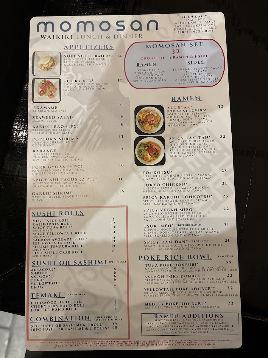 Momosan Waikiki Menu - Image 6
